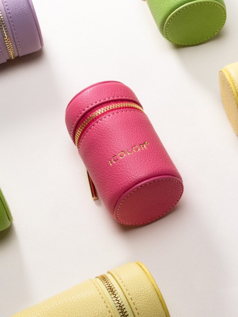 icolor perfume fragrance bag made with recycled pu leather