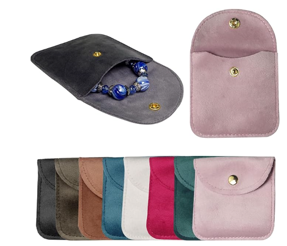Velvet jewelry pouch option for collection packaging planning