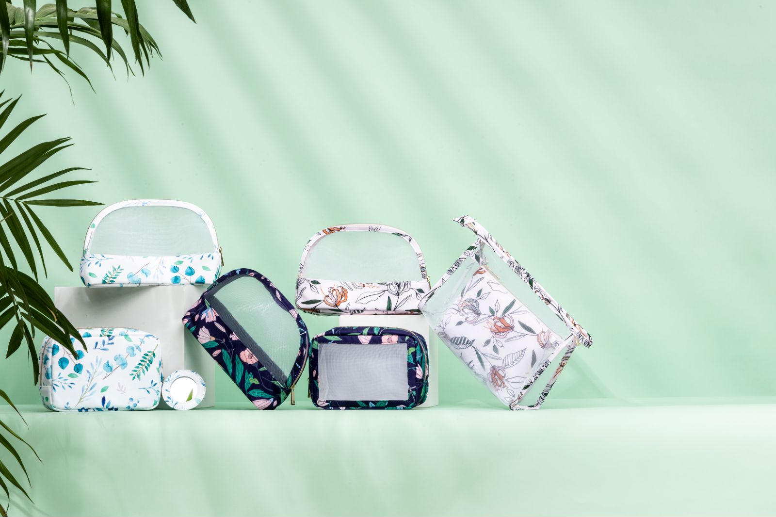 Transparent toiletry bag material and structure for brand sourcing