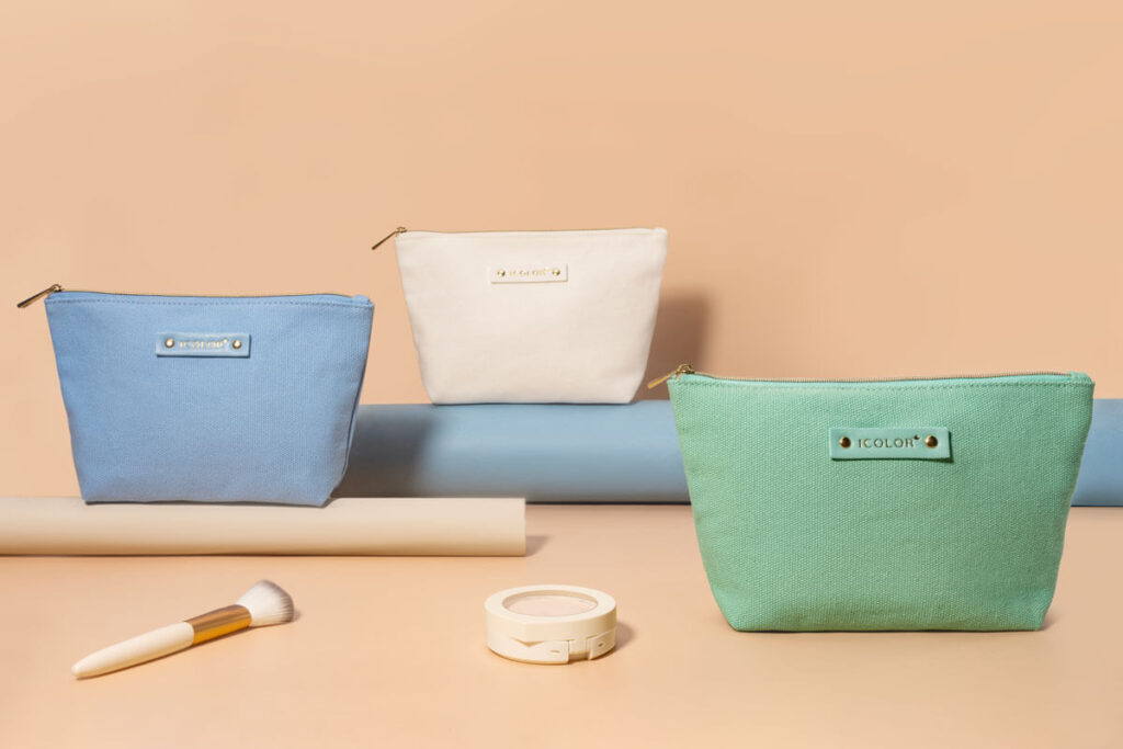Cotton canvas cosmetic pouch for logo method review