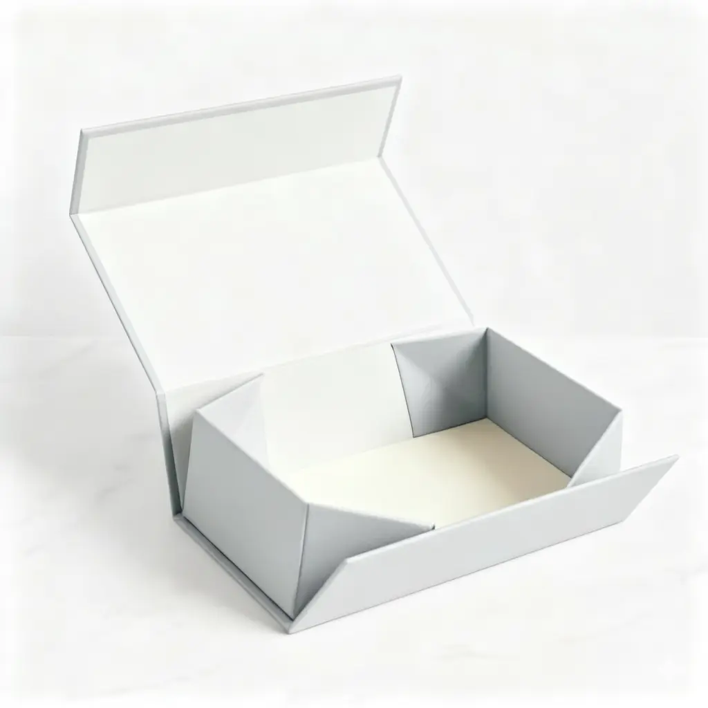 Custom collapsible rigid boxes that fold flat for space-saving shipping