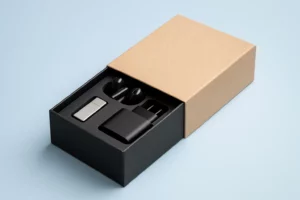 Premium drawer box packaging for electronics and gadgets with EVA foam insert, featuring sturdy construction and sleek sliding design.