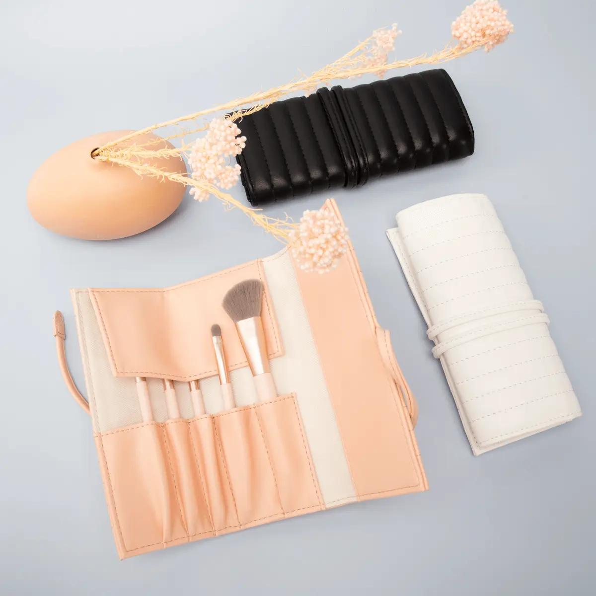 We design and produce makeupbrush holders and rolls forprivate label or sets.