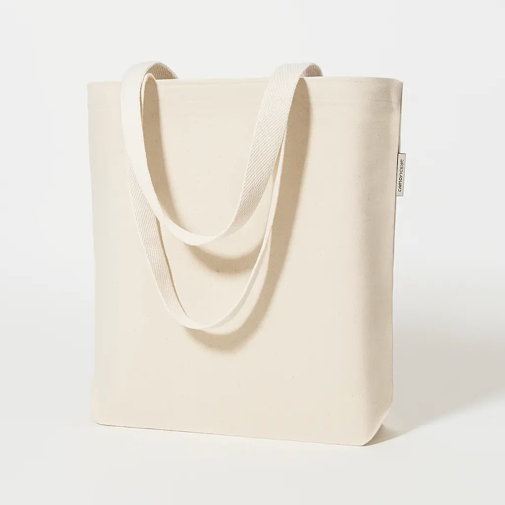 High-quality plain blank canvas tote bags in bulk, ready for your own DIY project or local screen printing.