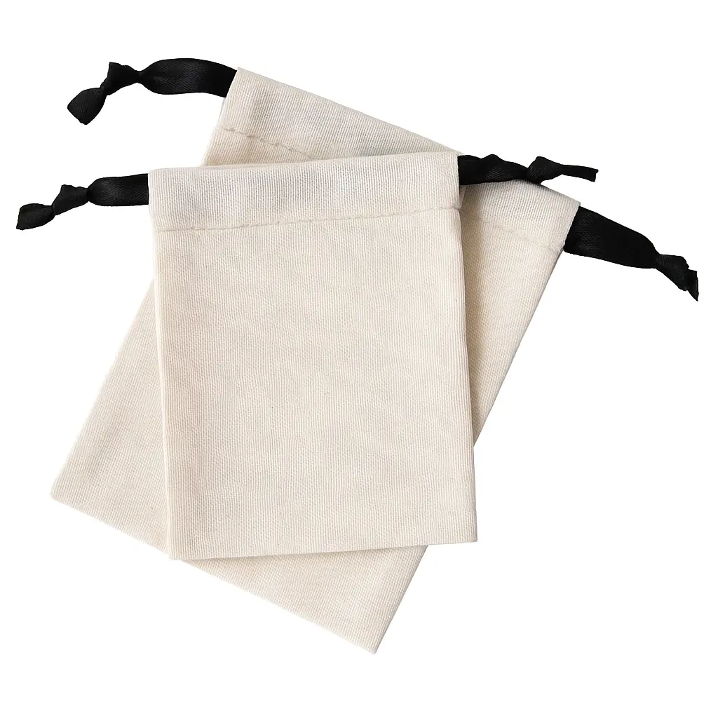 Small cotton drawstring pouch for jewelry and rings, eco-friendly gift packaging bag FDP-801