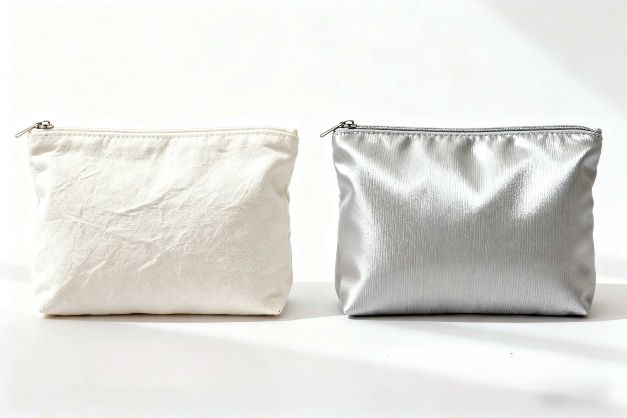 A side-by-side comparison of rPET and Organic Cotton fabric swatches