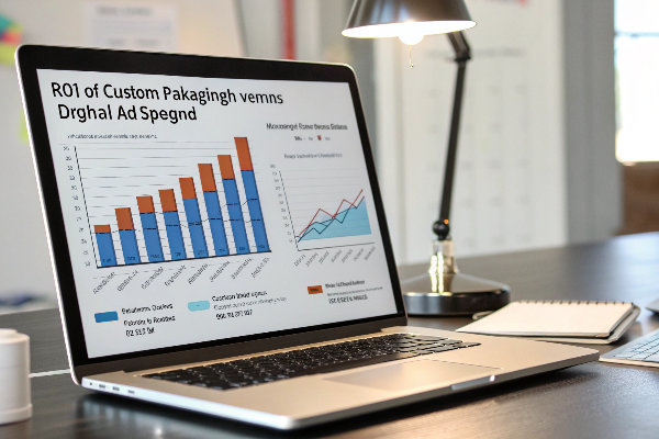a chart or graphic comparing the ROI of custom packaging vs. digital ad spend