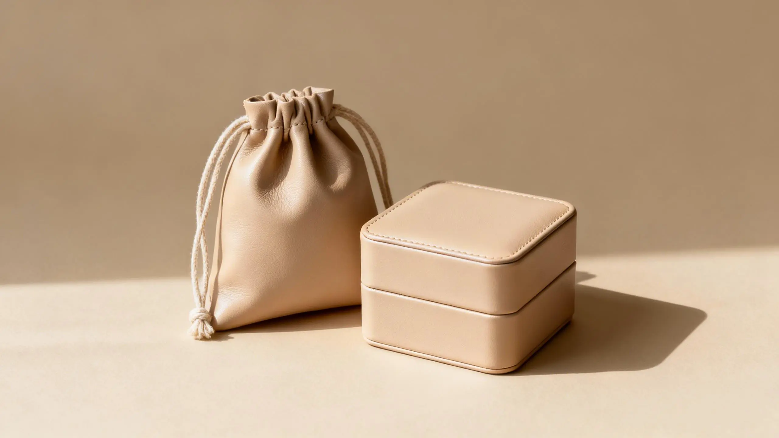 Jewelry box and drawstring pouch pairing for retail collection packaging