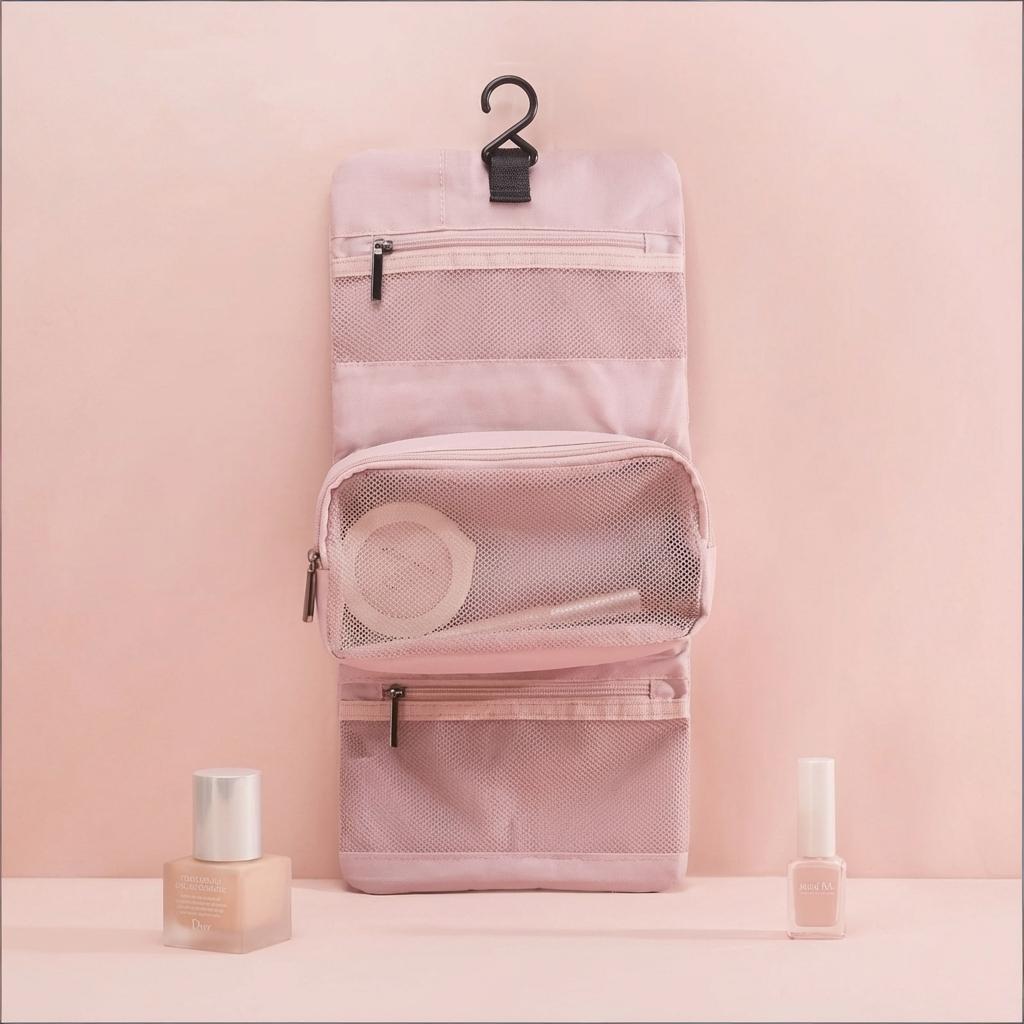 Foldable designs with hanging hooks for effortless access on the go. Perfect for travel kits, hotel amenities, and premium travel collections.