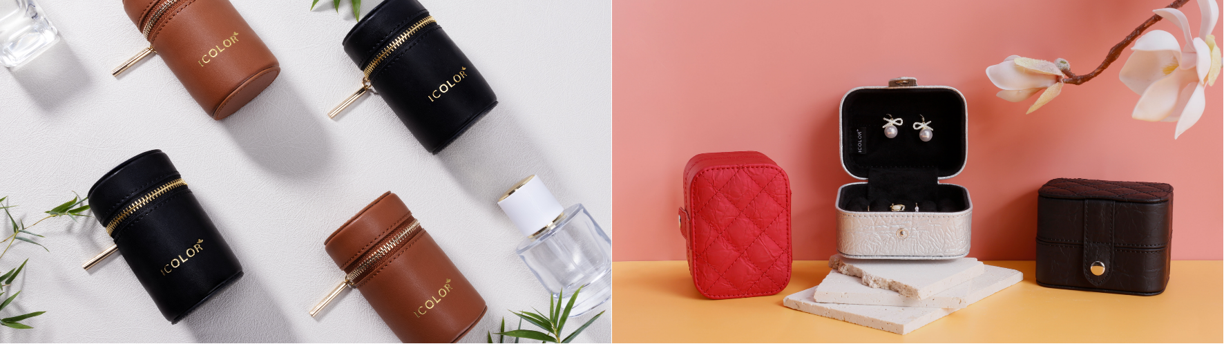 Tactile comparison between smooth Bamboo leather and textured Pineapple leather for luxury pouches