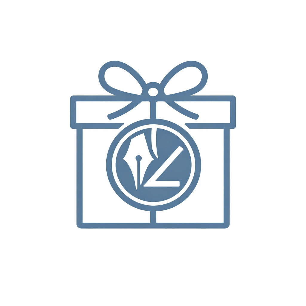 Custom gift box with logo icon representing brand identity and private label packaging