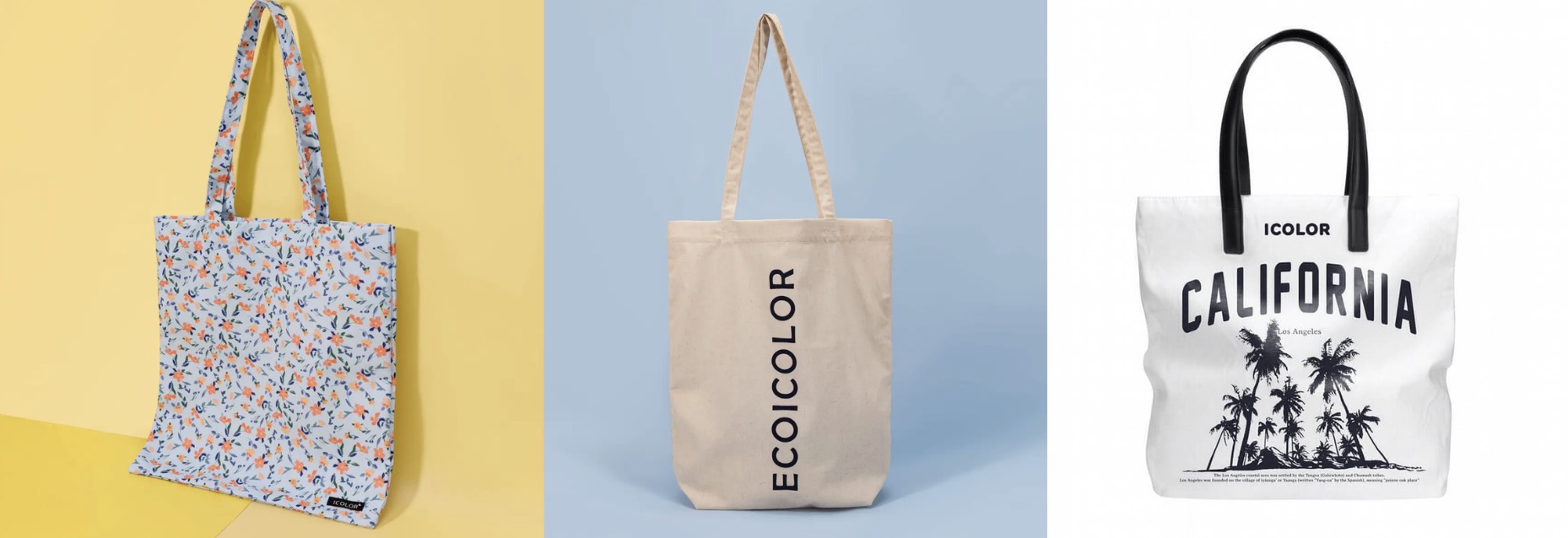 Comparison of a blank canvas tote vs a printed custom tote