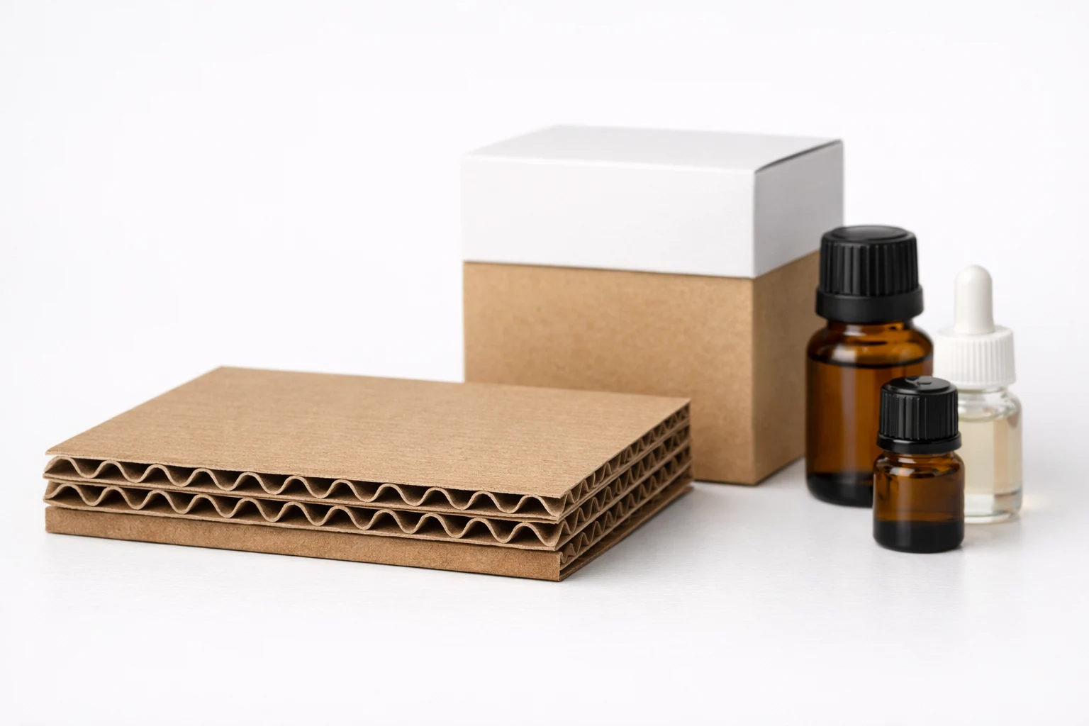 E-flute 1.5mm corrugated cardboard cross section for small cosmetics and essential oil packaging with high definition printing surface