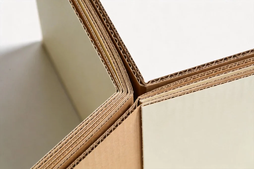 High-GSM folding carton materials showing thick ivory board and specialty kraft paper options