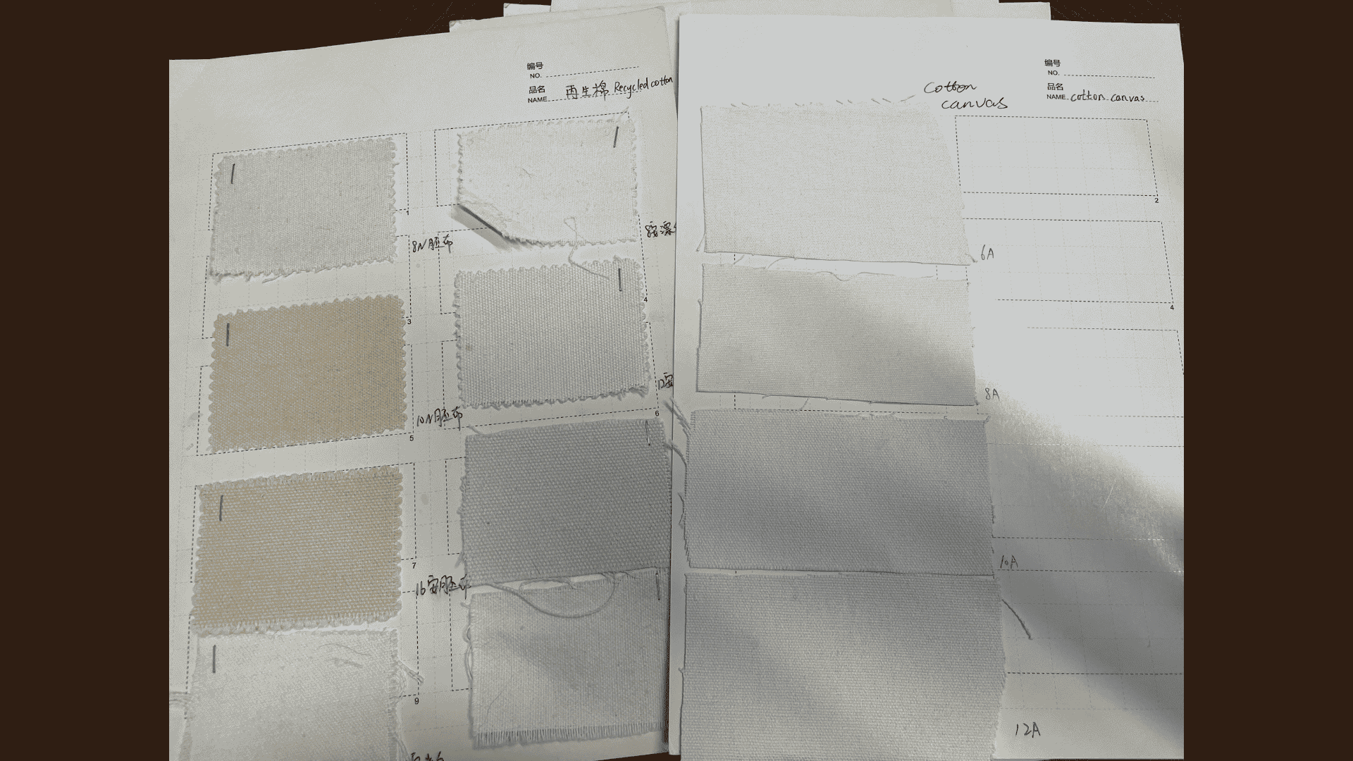 Close up of premium recycled cotton texture vs traditional canvas