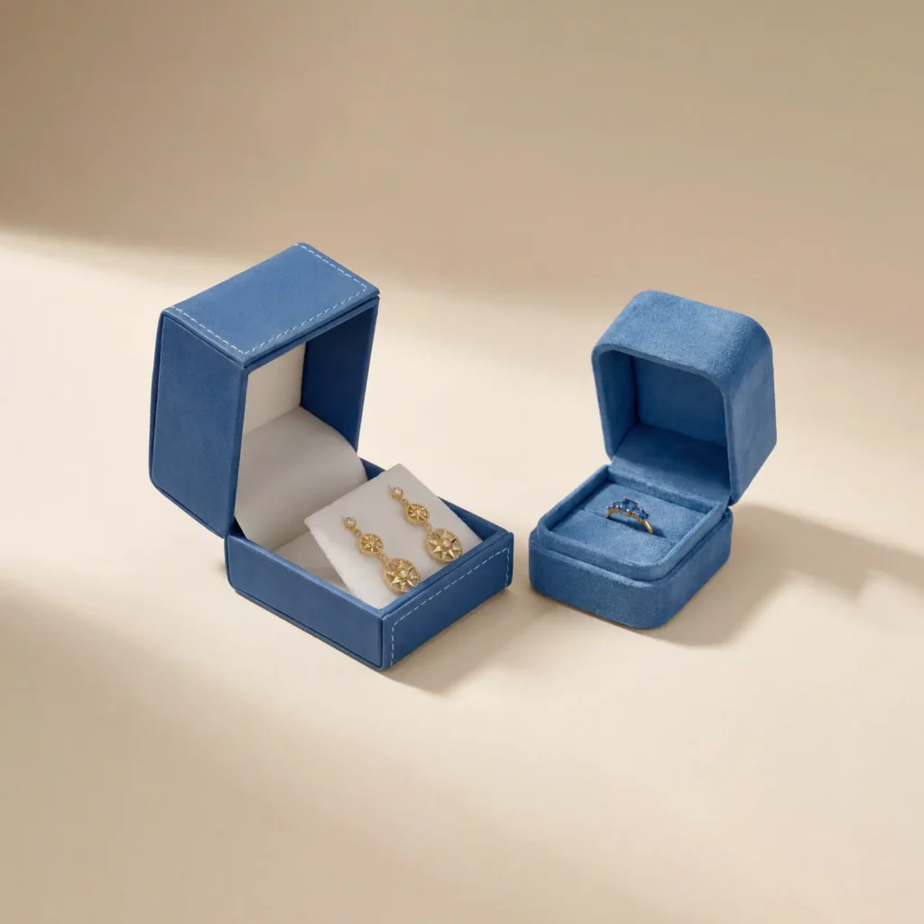 Ring and earring boxes for jewelry catalogue and RFQ review