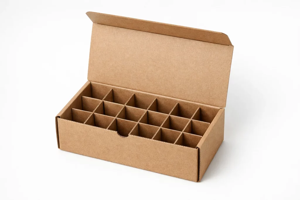 Cardboard partition insert for multi-bottle fragrance packaging kits