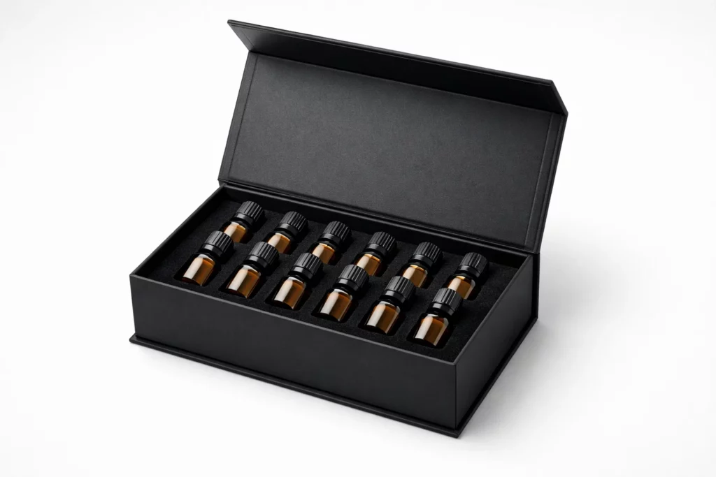 EVA foam insert for essential oil and perfume bottle support