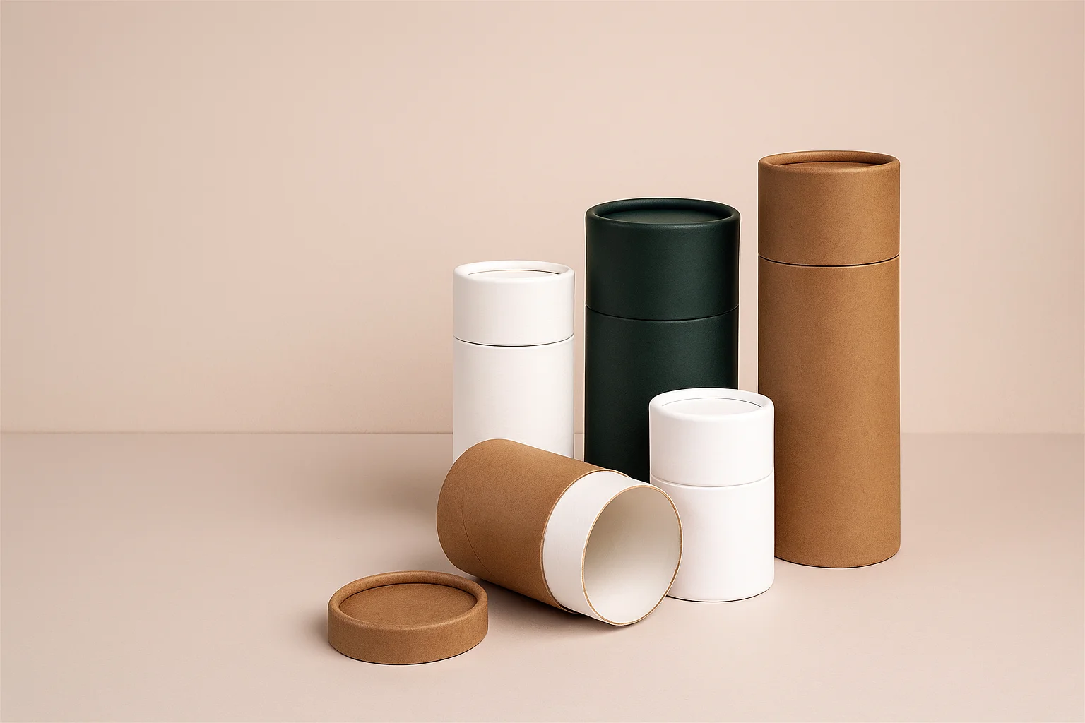 Paper tube packaging styles for MOQ 1000 beauty and fragrance sample planning