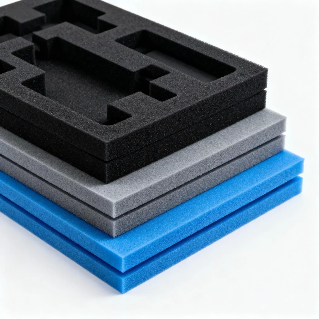 Multi layer custom foam insert for fragrance packaging samples