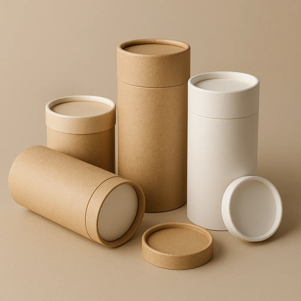 Paper tube lids and caps for essential oil packaging