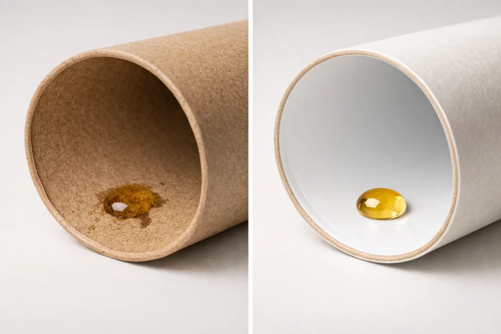 Paper tube lining test for oil resistance review