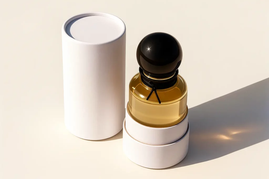 Paper tube packaging for perfume and fragrance sample planning