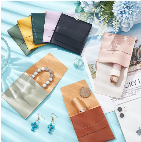 PU jewelry pouch for retail accessory packaging
