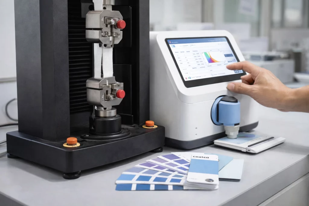 In house quality testing for sample-first packaging review