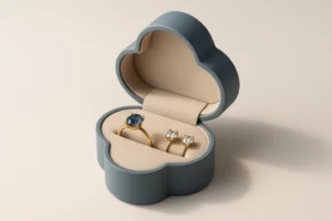 Custom shaped jewelry box for ring and earring packaging