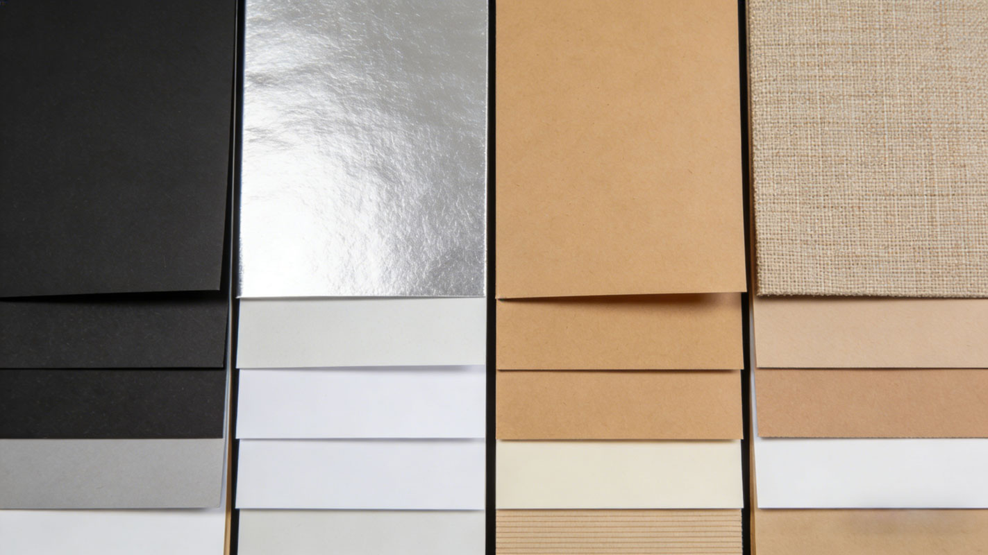 Paper wrap swatches including a linen-texture option
